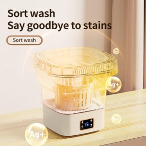 Rehomy 9L Folding Portable Washing Machine Digital Display Mini Washer and Dryer Combo for Underwear Socks Baby Clothes Towels