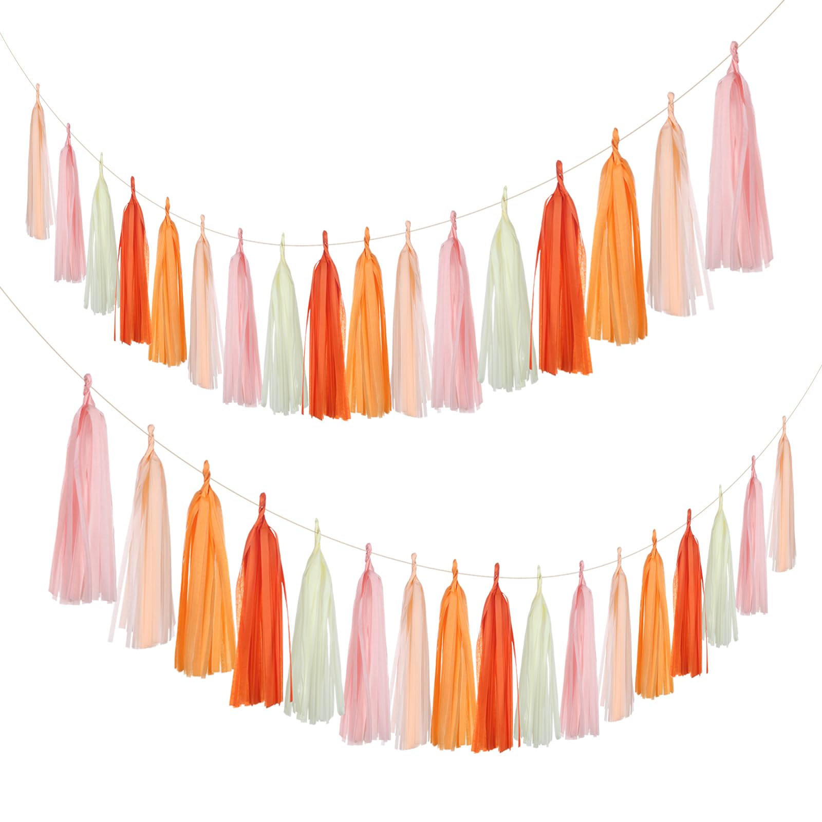 Guzon 25pcs The Sun Birthday Decorations Tissue Tassel Garland DIY Hanging Paper Decorations for Birthday Baby Shower Spring Summer Fall Retro Hippie Decorations Supplies