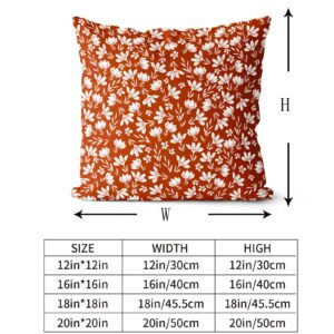 Snycler Spring Flower Pillow Covers 18x18 Set of 2 Rustic Cute Small Floral Red Cream Decorative Throw Pillows Outdoor PillowCase Farmhouse Velvet Cushion Case Decor for Home Sofa Couch Bed