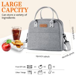 Insulated Lunch Bag For Women And Men - Waterproof Oxford Cloth Lunch Box Tote Bag Built-In Aluminum Film Keep Warm/Cool Lunch Bags For Travel,Outdoor,Office, Picnic (Shoulder strap-burgundy)