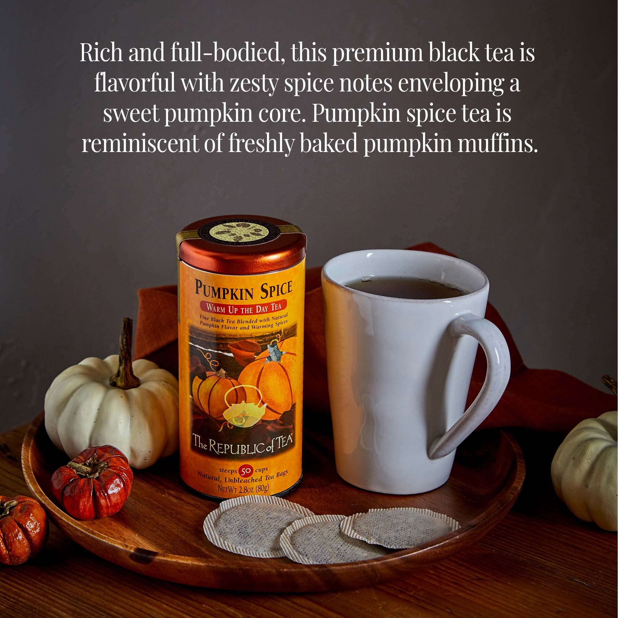 The Republic of Tea – Limited-Edition Fall Pumpkin Teas - Pumpkin Spice and Golden Pumpkin Tea Bundle – 50 and 36 Count Tea Bags