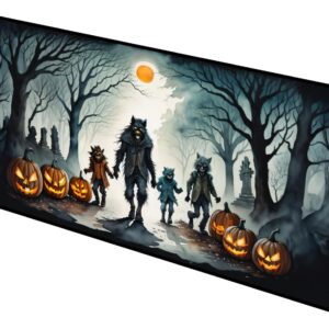 Caroline's Treasures Werewolves Spooky Halloween Indoor/Outdoor Runner Mat 28x58 Front Door Mat Indoor Outdoor Rugs for Entryway Hallway Foyer Non Slip Washable Wide Doormat