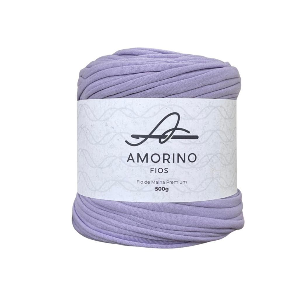 AMORINO FIOS t Shirt Yarn Premium - Crochet & Knitting, Easy Crocheting for Beginners, Thick 3,6cm, Tshirt Yarn for Crafts, Polyester Yarn, knotless, Macrame t-Shirt Yarn (Color: Lavender).