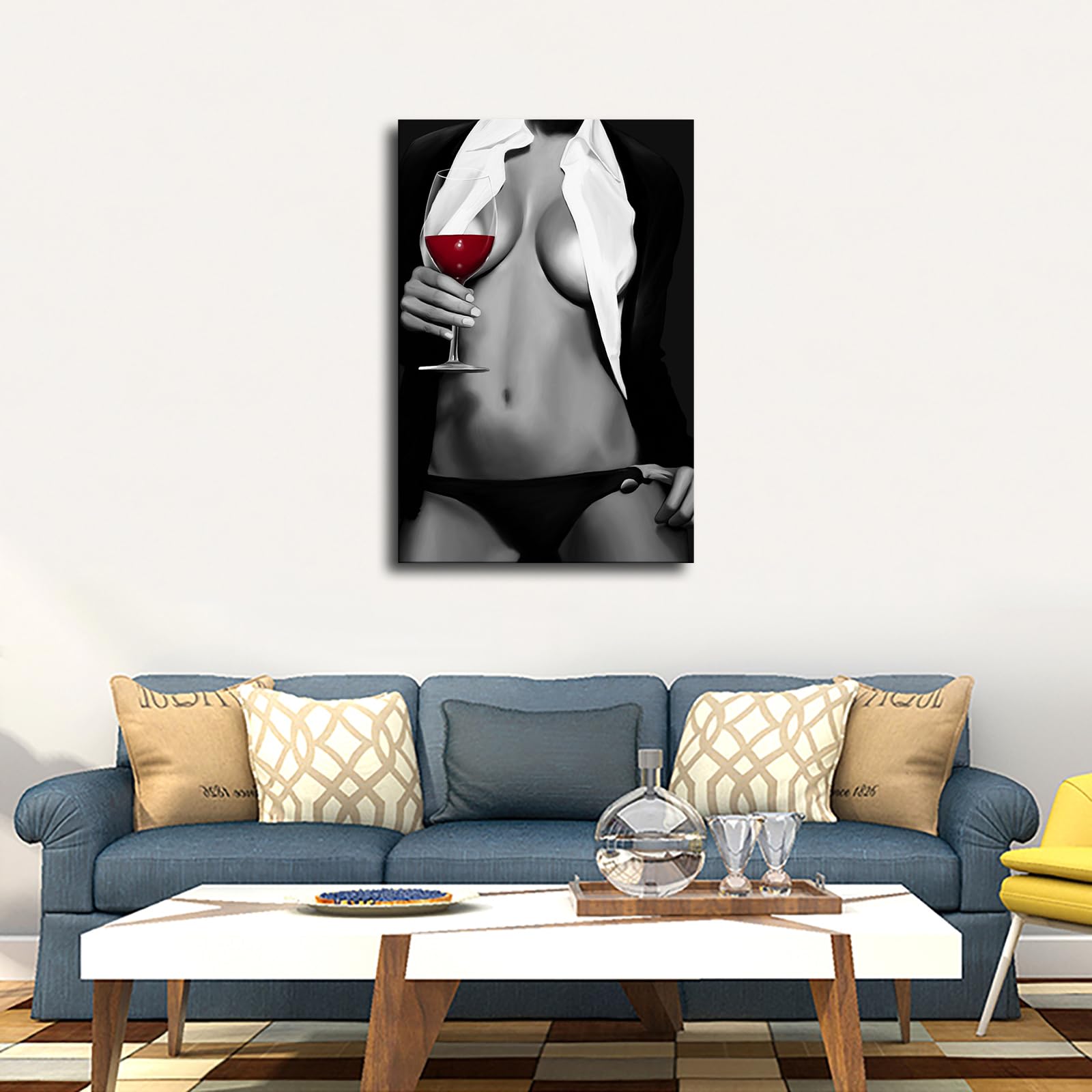 ExbeRt Sexy Girl Black and White Poster Wall Art Picture Print Modern Art Living Room Decor Posters (08x12inch-No Framed)