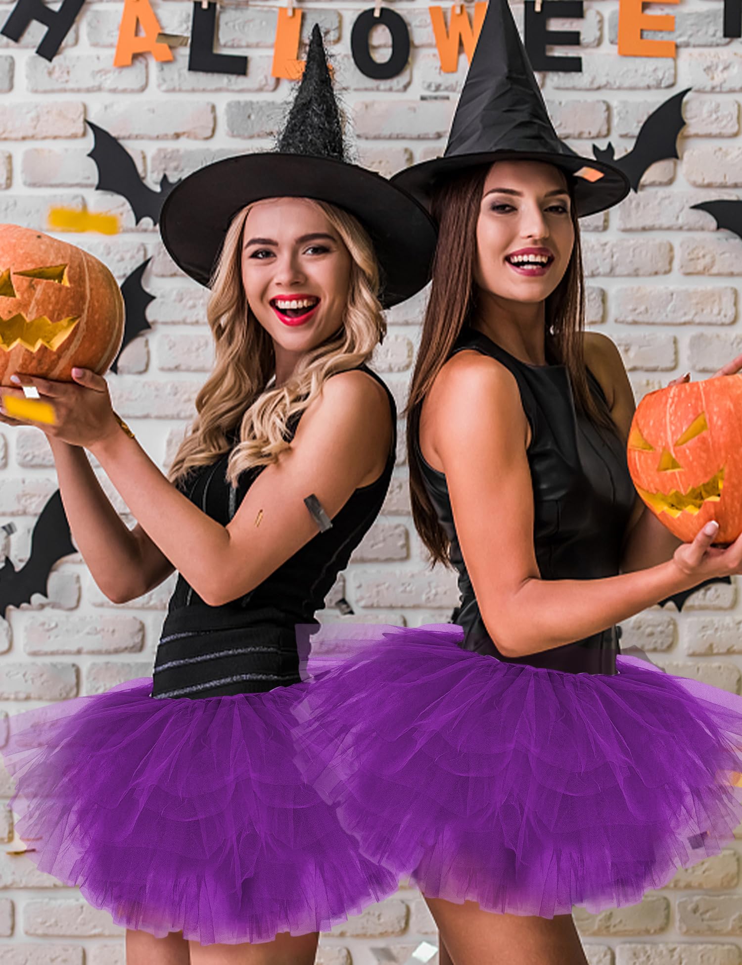 Tutus for Women Adult Tutu Tulle Skirts Costumes for Women 5 Layered Womens Purple Tutu Skirts for Girls Teens Halloween Ballet Minion Sexy Witch Purge Mario Mike Wazowski Sully Cookie Monster Crayon