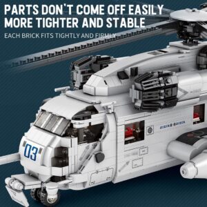 Mocsage Modern Military Helicopter Modular Building Blocks Set, 2192Pcs 1/35 for Sikorsky CH-53E Super Stallion Airplane Cosntruction Toys for MOC Lovers