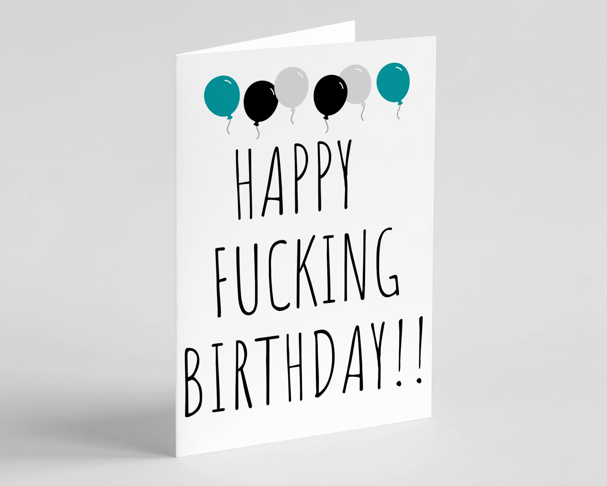 Oh Shirt and More LLC Happy Fucking Birthday Greeting Card with envelope, Funny Adult Humor Greeting Card