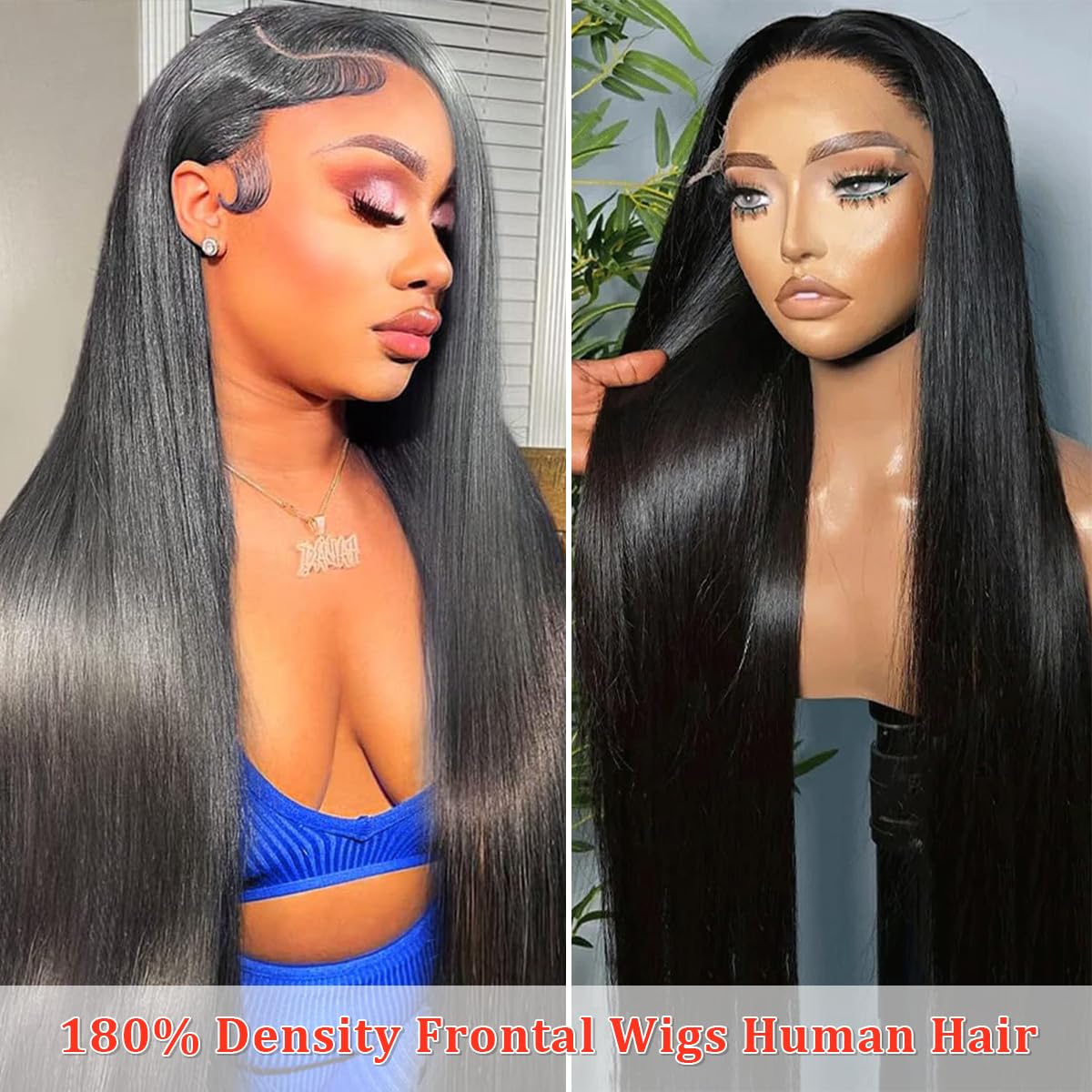 UYGLJK 30 Inch Straight Lace Front Wigs Human Hair Pre Plucked 200 Density 13x4 HD Lace Front Wigs Human Hair for Women Straight Glueless Lace Frontal Wigs Human Hair With Bleached Knots