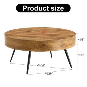 LKTART 31.5'' Modern Round Coffee Table Accent Table for Living Room Dining Room Bedroom Office