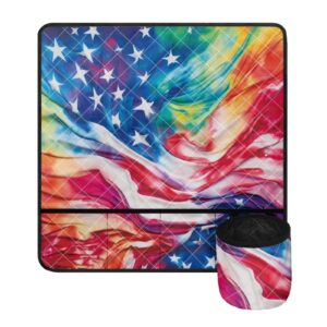 Psesaysky American Flag Sewing Machine Mat Non Slip Lightweight Sewing Machine Pad for Table Dust-proof Pad Organizer with Pockets to Keep Tidy Reduce Vibration