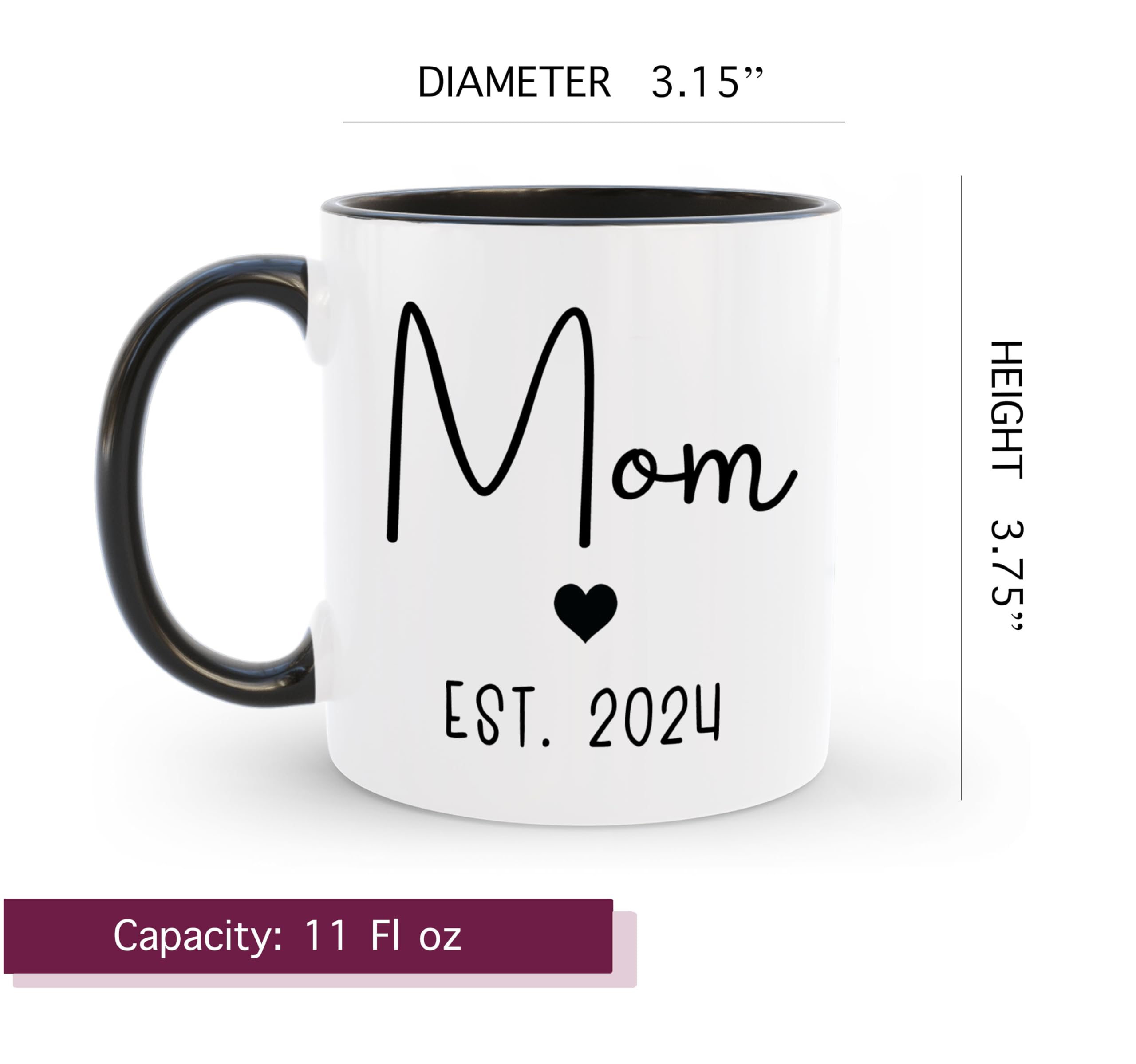 HomeBee Mom Dad Est 2024 Coffee Mug Set, New & Expecting Parents Gift for Couple, Pregnancy Announcement Gender Reveal Gift, Welcome Baby Congratulations Present, Mommy to Be First Time Daddy Cups