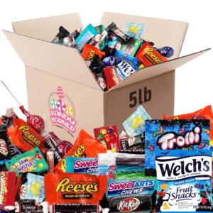 bulk holiday candy chocolate individaully wrapped assortment mix - fun size treats chocolates candy variety - kit kat, dots, welch’s sweets for kids and adults (5 lb)