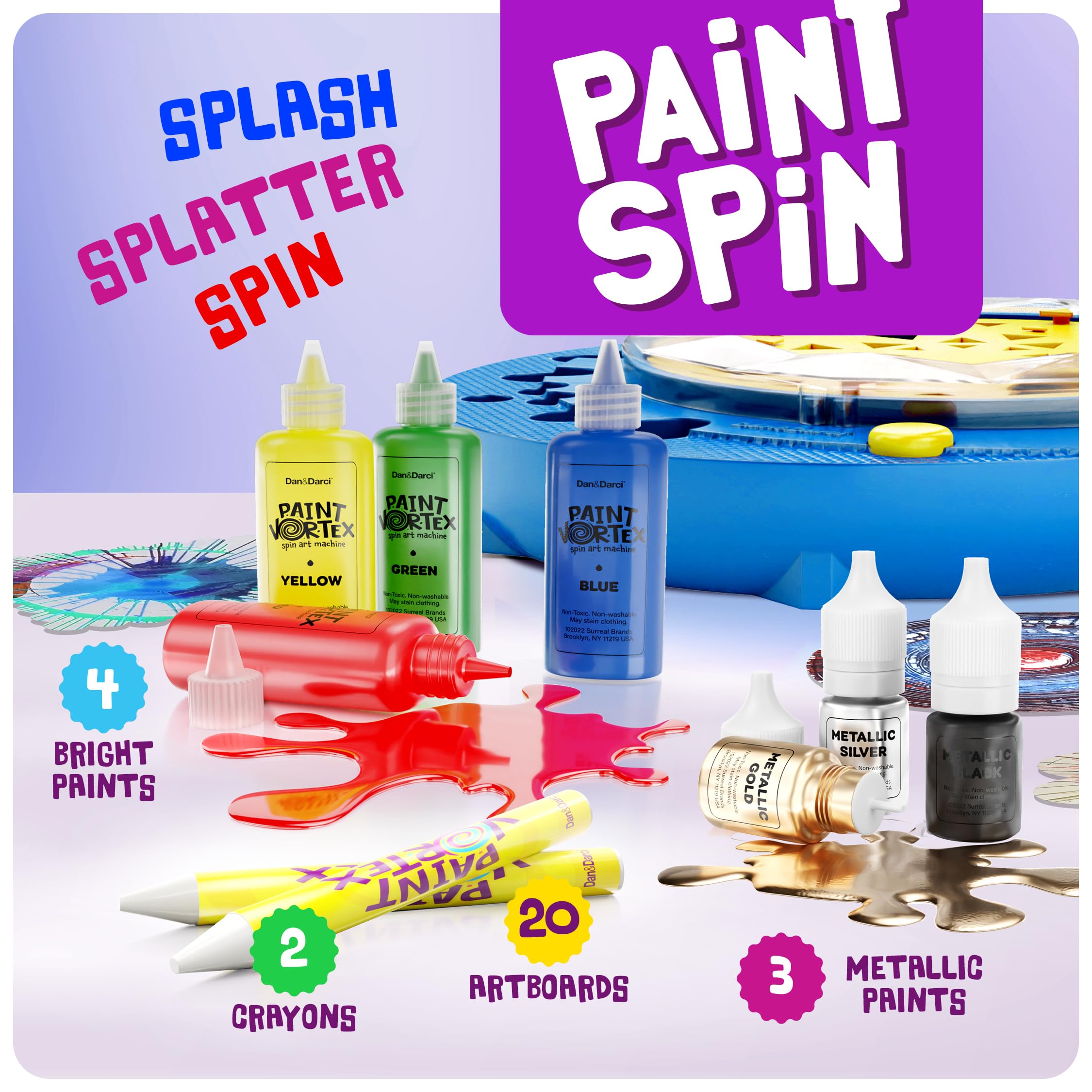 Paint Spin Art Machine Kit for Kids - Arts & Crafts for Boys & Girls Ages - Art Craft Set Easter Gifts for 6-9 Year Old Boy, Girl- Cool Painting Spinner Toys Kits Sets - Birthday Gift Ideas 6 7 8 9