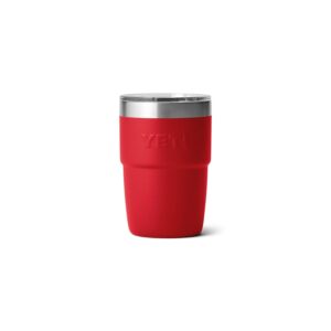 YETI Rambler 8 oz Stackable Cup, Stainless Steel, Vacuum Insulated Espresso Cup with MagSlider Lid, Rescue Red