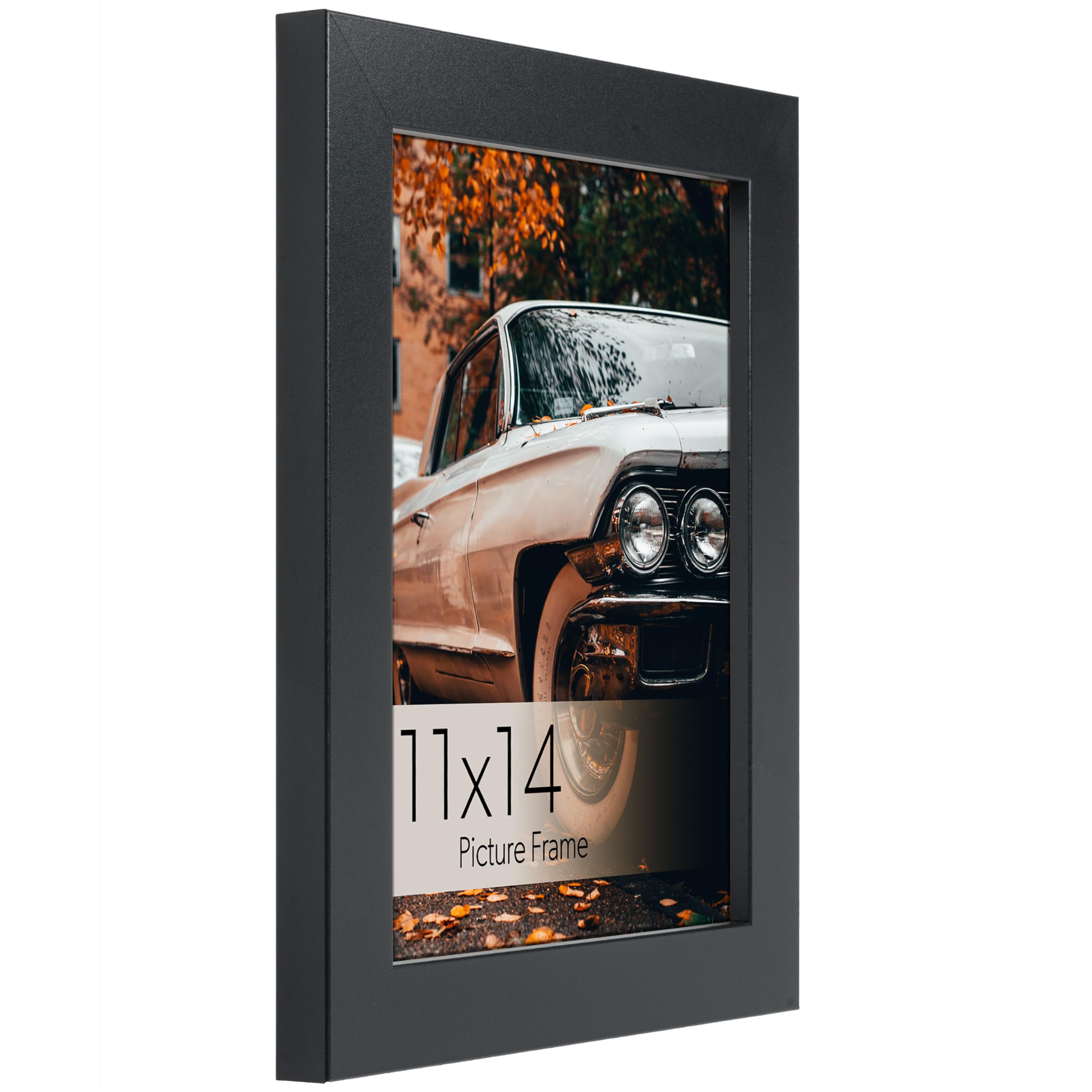 wallsthatspeak Elements 11x14 Picture Frame, Wall Hanging Black Frame Displays Vertically or Horizontally with Attached Hardware, Includes High Clarity Glass