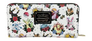 loungefly pokemon eeveelutions tattoo zip around wallet