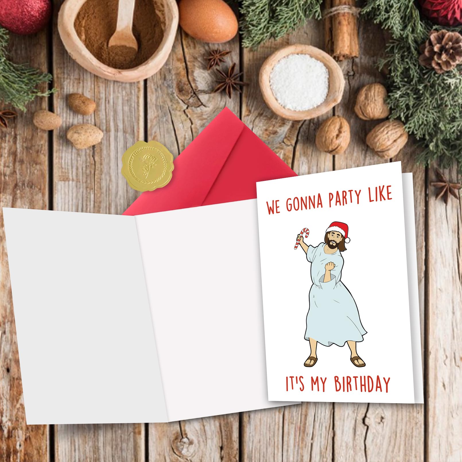 Asmallgf Happy Jesus Christmas Cards for Friends, Naughty Holiday Card for Family, Great Jesus Dancing Xmas Greeting Card, Funny Christmas Gift Ideas