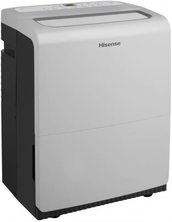 Hisense 60-Pint Capacity, 1500 sq.ft. coverage, 3-Speed Inverter Dehumidifier with Built-in Pump, Industrial-grade dehumidifier, Quite 36 dBA, 115v - DH10019TP1WG (Renewed)