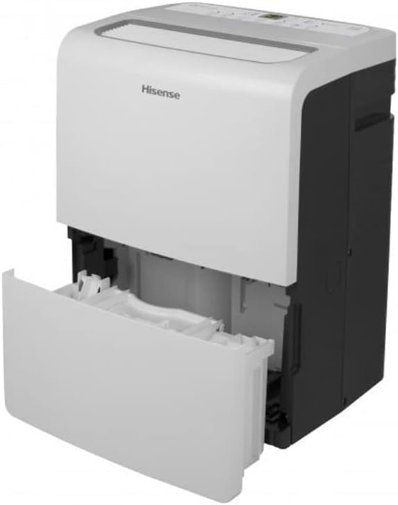 Hisense 60-Pint Capacity, 1500 sq.ft. coverage, 3-Speed Inverter Dehumidifier with Built-in Pump, Industrial-grade dehumidifier, Quite 36 dBA, 115v - DH10019TP1WG (Renewed)