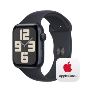 apple watch se gps 44mm midnight aluminum case with midnight sport band - s/m with applecare+ (2 years)