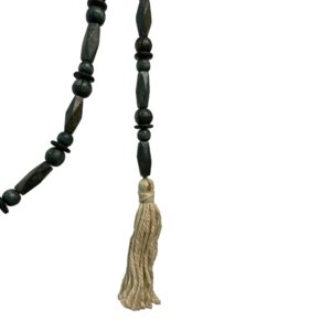 MMI Decor/Boho Wooden Beads Garland with Jute Tassels / 90” / Shelf décor/Coffee Table/Seasonal décor/Drapery tie Back /