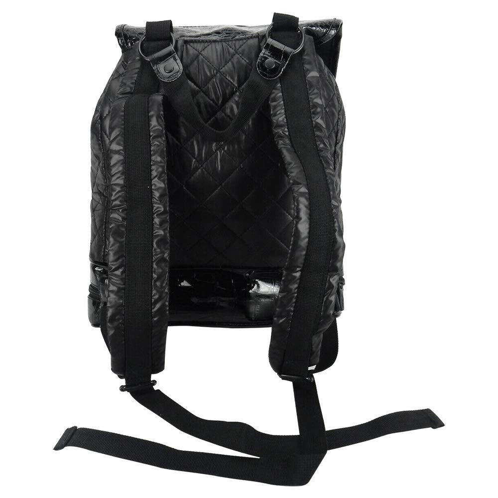 Closeout Services Corp. Bella Mia Uptown Day Pack - Stylish Black Quilted Body with Comfortable Backpack Straps, Perfect for Everyday Adventures and Chic Urban Exploration