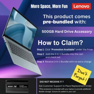 Lenovo Newest V14 Gen-4 Laptop for Business or Student, 1TB SSD Storage, AMD Ryzen 5 7520U (Beat i5-1135G7), 14" FHD Display, Dolby Audio,HDMI,Type-C,Ethernet,Win11 PRO,w/WOWPC 500GB Hard Drive Bundle