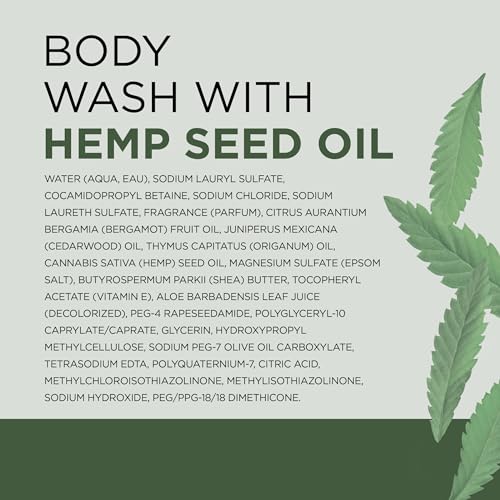 Dr Teal's Body Wash with Pure Epsom Salt, Cannabis Sativa Hemp Seed Oil, 24 fl oz (Pack of 2) (Packaging May Vary)