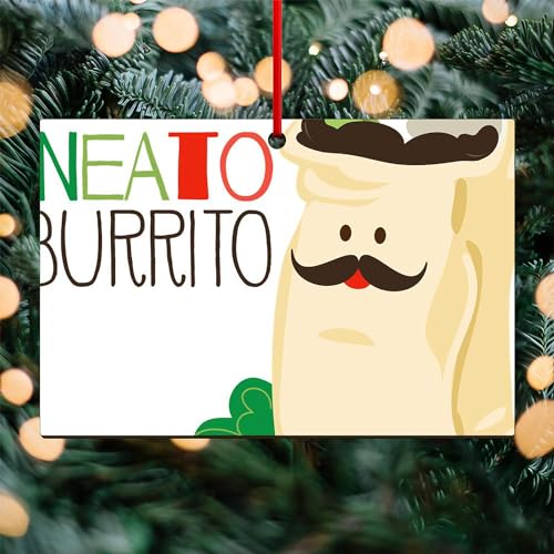 CafePress Neato Burrito Rectangle 6"x4" Wood Ornament