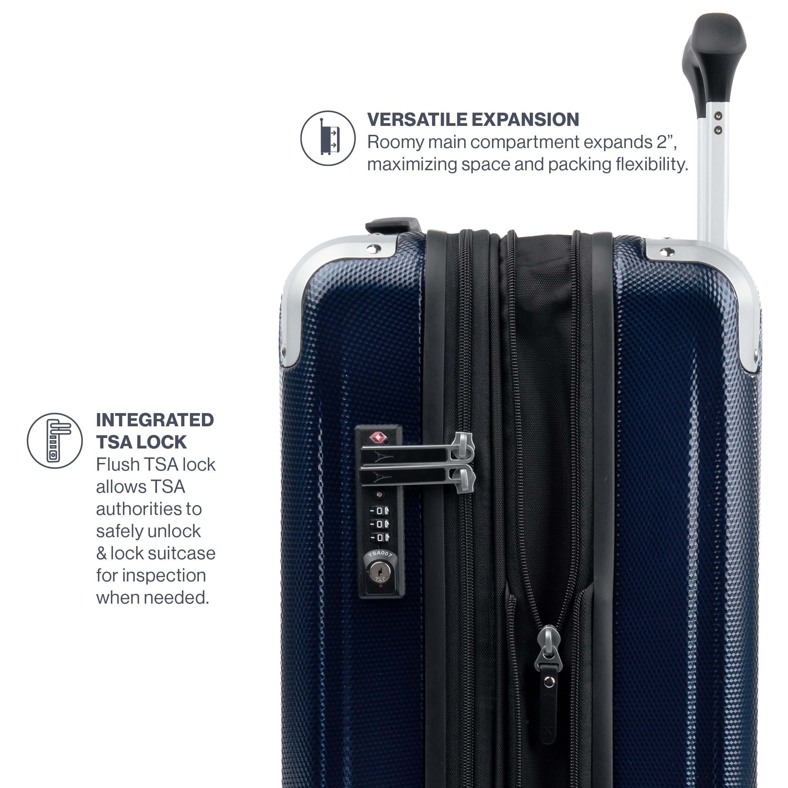 Travelpro Pathways 3 Hardside Expandable Luggage, 8 Spinner Wheels, Lightweight Hard Shell Suitcase, Checked Large 28 Inch, Royal Blue