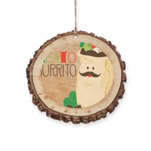 CafePress Neato Burrito Rustic Wood Ornament, 2.75"x2.5"