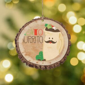 CafePress Neato Burrito Rustic Wood Ornament, 2.75"x2.5"