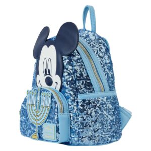 Loungefly Disney Mickey Mouse Hanukkah Sequin Glow Mini Backpack