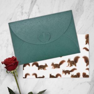 MQGMZ Cute Squirrels Print Holiday Greeting Cards Blank Note Cards With Envelopes For All Occasions Birthdays