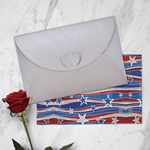 MQGMZ Patriotic Stars Strips Independence Day Print Holiday Greeting Cards Blank Note Cards With Envelopes For All Occasions Birthdays