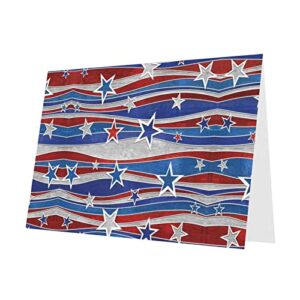 MQGMZ Patriotic Stars Strips Independence Day Print Holiday Greeting Cards Blank Note Cards With Envelopes For All Occasions Birthdays