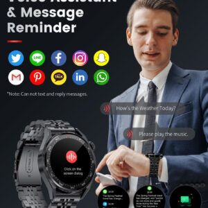 Smart Watches for Men (Answer/Make Calls),1.39'' HD Touchscreen,100 Sports Modes,IP68 Waterproof Smartwatch with Blood Pressure/Heart Rate Monitor/Blood Oxygen for Android and iOS Black