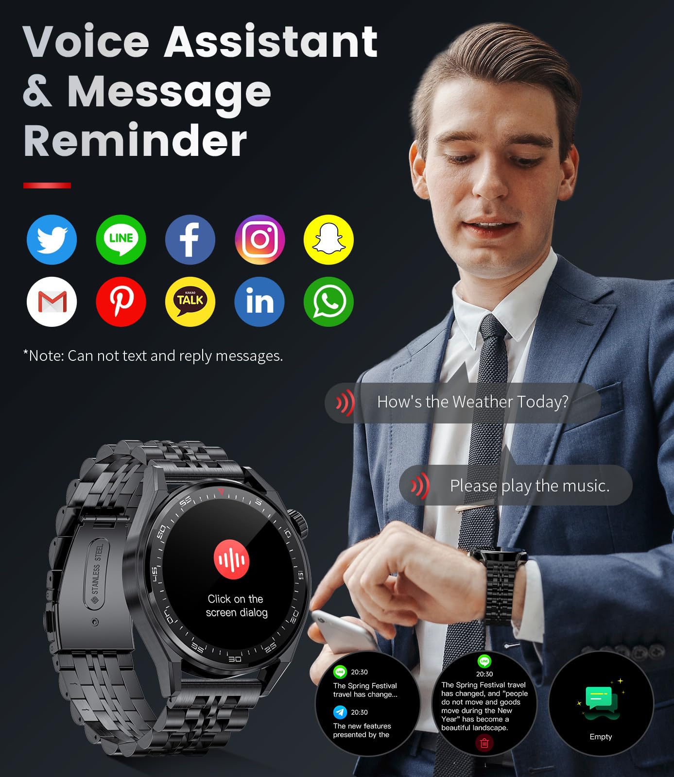 Smart Watches for Men (Answer/Make Calls),1.39'' HD Touchscreen,100 Sports Modes,IP68 Waterproof Smartwatch with Blood Pressure/Heart Rate Monitor/Blood Oxygen for Android and iOS Black