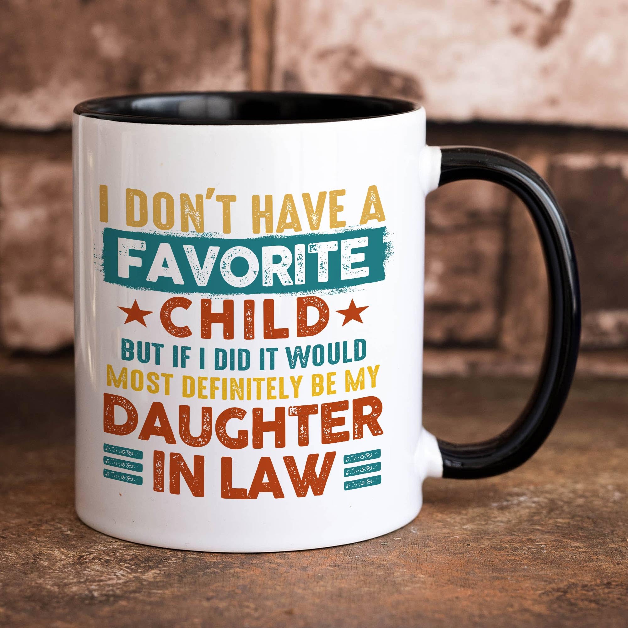 I Don't Have A Favorite Child Mug, My Daughter-In-Law is My Favorite Child Mug, Funny Coffee Cup for Father-In-Law Mother-In-Law from Daughter-In-Law, Christmas Birthday Ceramic Coffee Mug 11oz 15oz