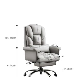 FrYsky Home Office Desk Chairs, Swivel Chair Leather Sofa Chair Reclining Leisure Chair Home Office Computer Lift Swivel Chair (Color : Off-White, Size : Foot Pedal)