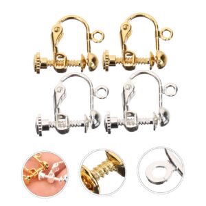 60 Pcs Earring Converter Clip on Earring Backs Earring Making Accessories Earring DIY Accessory Convert Pierced Earrings to Clip on Earring Findings Jewelry Making Accessories