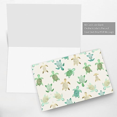 NEZIH Turtle Write Print Thank You Cards With Envelopes Classic Blank Thank Pearl Paper Greeting Card,