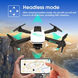 Drone with 4K FPV Dual Cameras,RC Aircraft Quadcopter with Headless,3D Flips,One Key Start,3 Speed Adjustment,2 Batteries 40 minutes of battery life, Foldable Drone for Kids,Adults,Beginners,Air Pressure Fixed Height,Christmas gift,Automatic Return,Optica