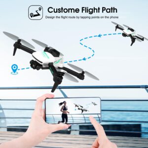 Drone with 4K FPV Dual Cameras,RC Aircraft Quadcopter with Headless,3D Flips,One Key Start,3 Speed Adjustment,2 Batteries 40 minutes of battery life, Foldable Drone for Kids,Adults,Beginners,Air Pressure Fixed Height,Christmas gift,Automatic Return,Optica