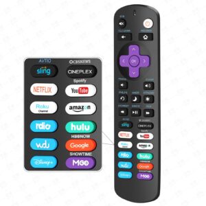 newest universal remote control for roku players and roku tv remote, for roku 1 2 3 4, roku express/+, roku premiere/+, and tcl hisense onn element sharp philips roku tv (not for roku stick and box)