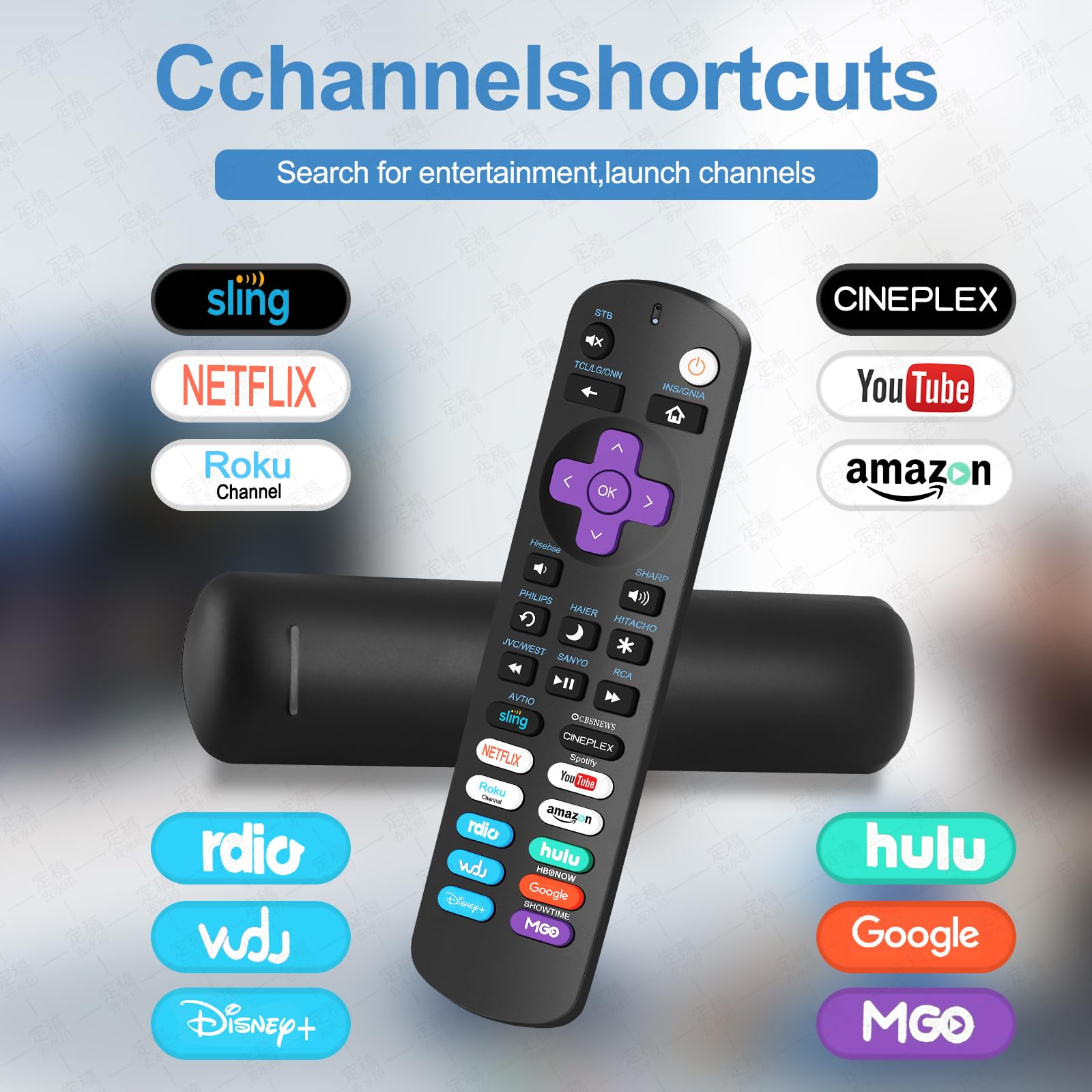 Newest Universal Remote Control for Roku Players and Roku TV Remote, for Roku 1 2 3 4, Roku Express/+, Roku Premiere/+, and TCL Hisense Onn Element Sharp Philips Roku TV (Not for Roku Stick and box)