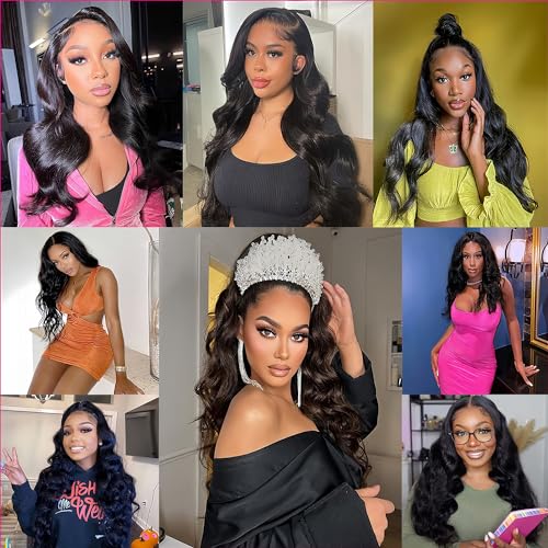 Smilulu 26 Inch 13x4 HD Lace Front Wigs Human Hair 180% Density Body Wave Lace Front Wigs Human Hair Pre Plucked 13x4 Hd Lace Frontal Wigs Human Hair Hd Lace Front Wigs for Black Women Human Hair