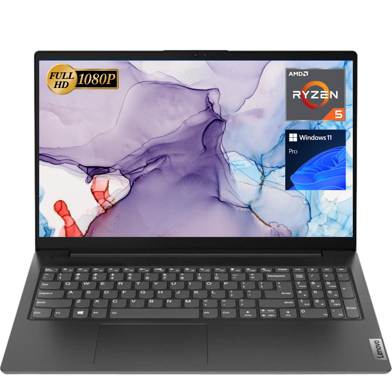 Lenovo V15 Laptop, 15.6" FHD Display, AMD Ryzen 5 5500U Hexa-core Processor (Beat Intel i7-1065G7), 40GB RAM, 2TB SSD, HDMI, RJ45, Numeric Keypad, Wi-Fi, Windows 11 Pro, Black