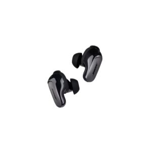 Bose QuietComfort Ultra True Wireless Bluetooth Adjustable Noise Cancelling Earbuds, Spatial Audio, Up to 6 Hours of Play Time, Black Bundle with Alternate Sizing Kit