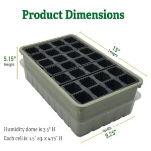 Gardener's Supply Company Deep Root Success | Self Watering Seed Starting Kit, 28-Cell Snap Apart for Easy Transplating | 4.75" Deep Cells, Growing Bin & Vented Humidity Dome